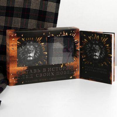 Набор "Мужчине №1", теплый шарф и ежедневник