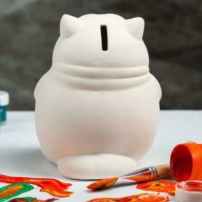 Копилка-раскраска "Кот колобок", под роспись, 15 см