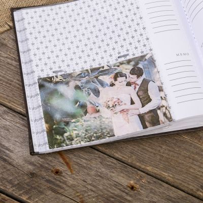 Фотоальбом на 200 фото 10х15 см "Под дерево" бумажные листы, кожзам МИКС 22х23х5 см