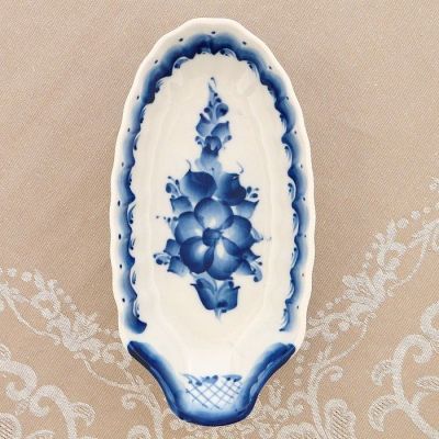 Селёдочница "Ракушка", гжель, фарфор, 2с