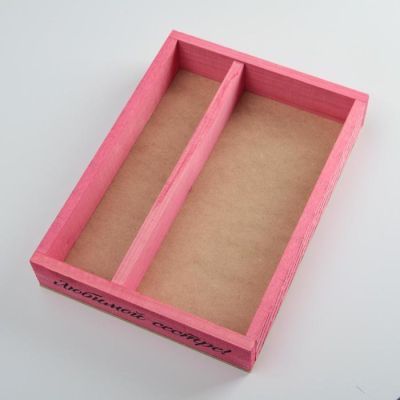 Кашпо деревянное 25.5×20×5 см "Любимой сестре", розовый