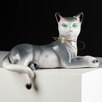 Копилка "Кошка Агнесса", глянец, серый