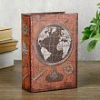 Шкатулка-книга дерево кожзам "Глобус" оранж 16х11х4,5 см