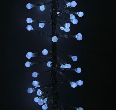 Гирлянда "Метраж" уличная (УМС, Мишура шарики Д:6 м. Н.С. белый)