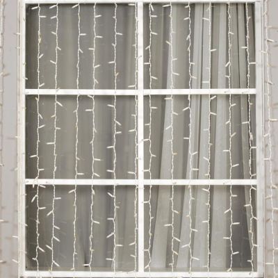 Гирлянда «Занавес» 2 × 9 м, IP65, УМС, белая нить, 1800 LED, свечение белое, 220 В