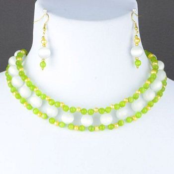 Комплект Жемчуг, кошачий глаз "Гальяна" арт.ДЕВ-1515