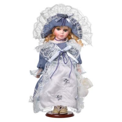 Кукла коллекционная керамика "Маленькая мисс в голубом платье" 30 см