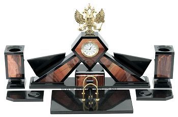 Настольный набор "Герб" камень яшма №6