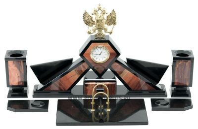 Настольный набор "Герб" камень яшма №6