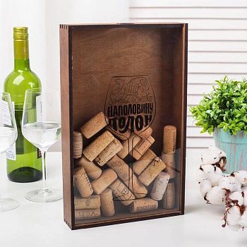 Копилка для пробок «Мой бокал наполовину полон», 31 х 19 см