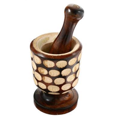 Ступка и пестик "Соцветие" дерево 10х10х13,5 см