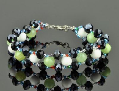 Браслет Оникс, кахолонг "Моника" арт. КАП-915