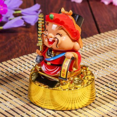 Маятник пластик от солнечной батареи "Гуань-ди с пагодой" 11х8,5х8,5 см