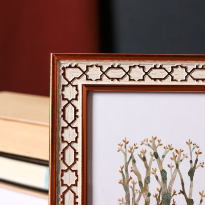 Фоторамка пластик 10х15 см "Золотая цепь на бежевом" 18,5х13,5 см