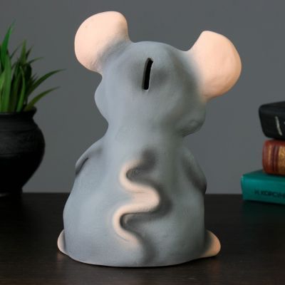 Копилка "Мышь серая с сыром" 23см