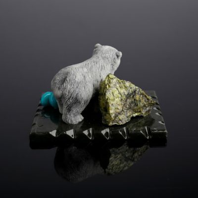 Сувенир" Медведь стоящий", змеевик, мрамор