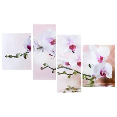 Картина модульная на подрамнике  "Орхидея" 1-40*50, 2-30*75, 1-42*56;   145х80