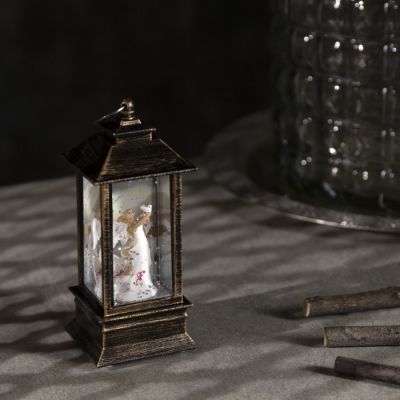 Светодиодная фигура «Ангел в фонаре» 5.5 × 12.5 × 5.5 см, пластик, блёстки, батарейки AG13х3, свечение тёплое белое