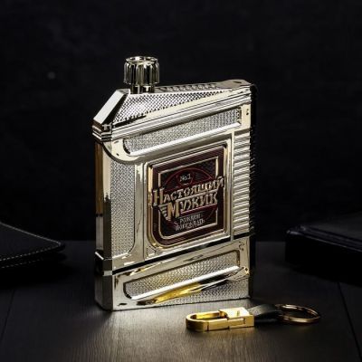 Фляжка с брелоком «Настоящий мужик», 240 мл