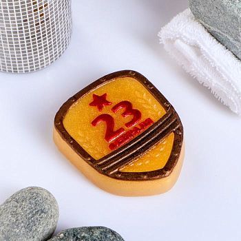 Мыло фигурное "Щит 23 февраля" на золотом 75г