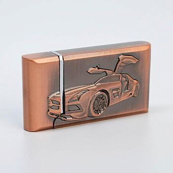 Зажигалка газовая "Автомобиль", пьезо, бронза