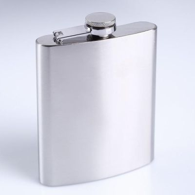 Фляжка 240 мл, хром, в чехле хаки