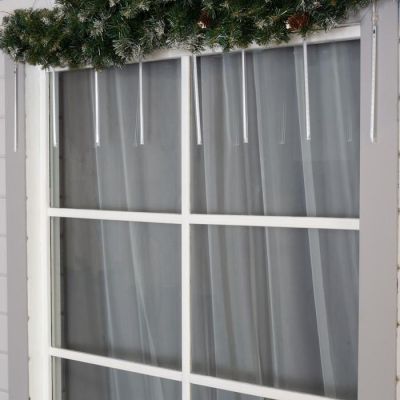 Гирлянда «Сосульки» 2.5 × 0.3 м, IP65, прозрачная нить, 192 LED, свечение мульти с эффектом стекания, 12 В