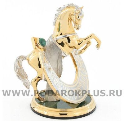 Сувенир "Подкова на удачу"-2 камень малахит