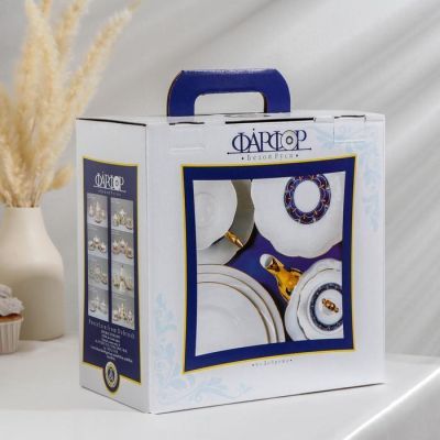 Сервиз чайный «Королева цветов», 14 предметов: чайник 1 л, сахарница 600 мл, 6 чашек 250 мл, 6 блюдец d=14 см