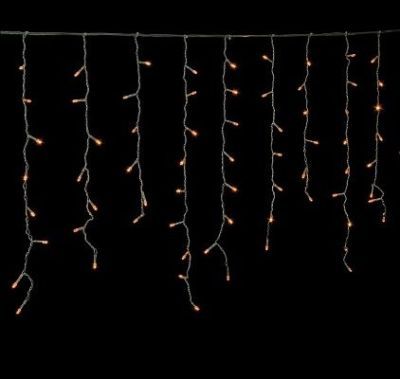 Гирлянда уличная "Бахрома" (Ш:4 м, В:0,6 м, нить силикон, желтый)