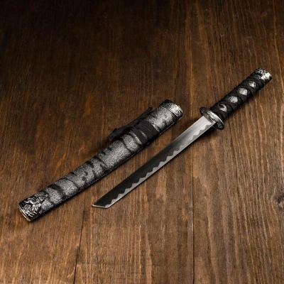 Сувенирное оружие «Катана», серые ножны под зебру