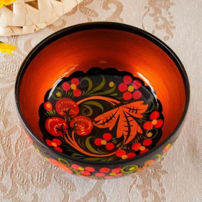 Салатник, средний, 14×6 см, хохлома, микс