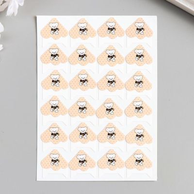 Набор уголков с кармашком для фотографий 24 уголка "Зверята" МИКС 12,7х9,5 см