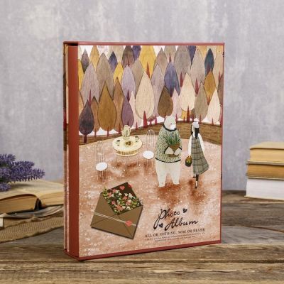 Фотоальбом на 200 фото 13х18 см "Девочка с мишкой в лесу" в коробке МИКС 29,5х23,5х5,5 см