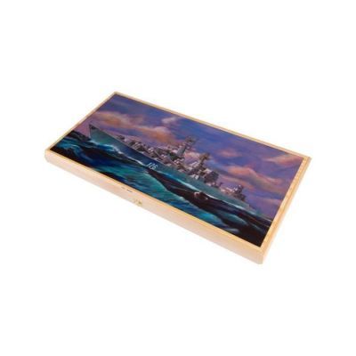 Нарды "Ракетный крейсер", деревянная доска 60 х 60 х 2 см, с полем для игры в шашки