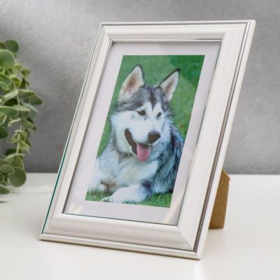 Фоторамка 10х15 см "Белая с серебром"