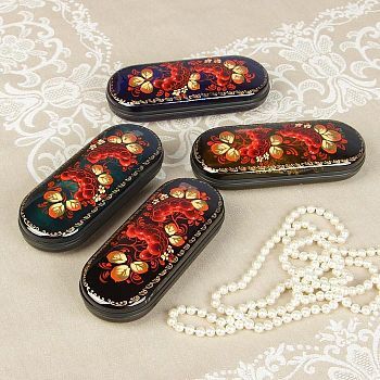 Футляр для очков, отдел на клапане, цвет чёрный