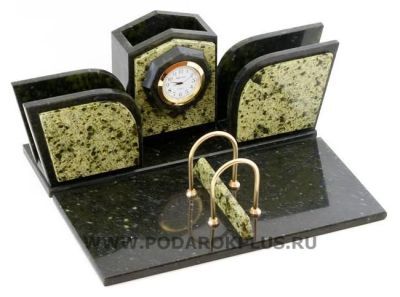 Настольный набор №33 камень змеевик