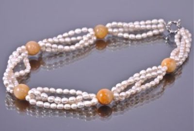 Бусы Жемчуг, оникс "Богема" арт.П1293