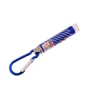 Фонарь-лазер ручной, с карабином,  2 LED, 7 х 1.5 см, микс