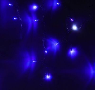 Гирлянда уличная "Бахрома" (Ш:2 м, В:0,6 м, нить силикон, сине-белый)