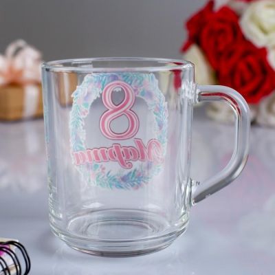 Кружка "8 марта" цветочный венок, 200 мл