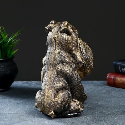 Копилка "Собака Голова" бронза, 17,5х12х22,5см