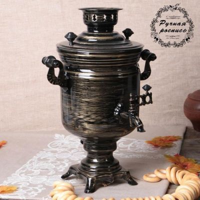 Самовар «Золотые нити», банка, 3 л, электрический