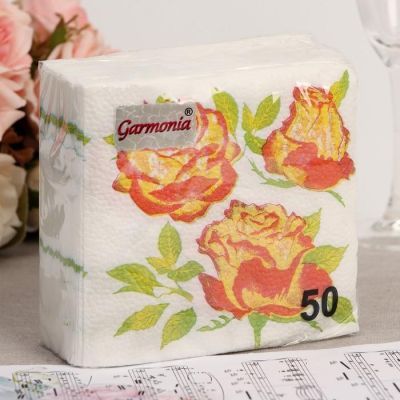 Салфетки бумажные «Гармония цвета. Розы», 50 шт.