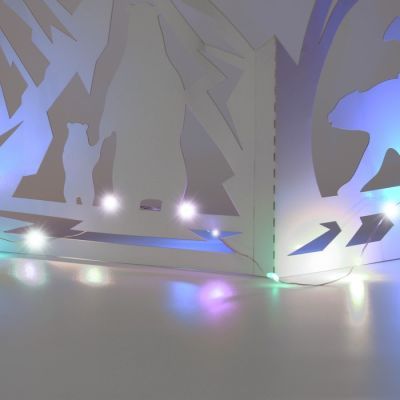 Новогодний декор с гирляндой «Мишки», длина 70 см.