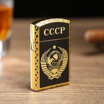 Зажигалка газовая "СССР", микс, 1х3.5х6 см