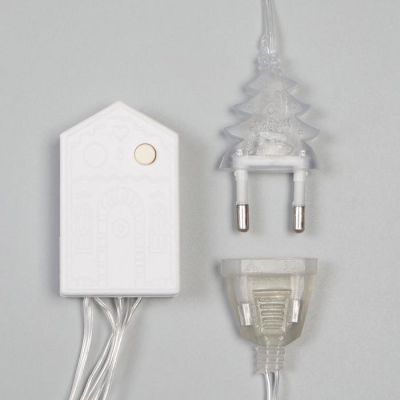 Гирлянда «Бахрома» 2.4 × 0.9 м с насадками «Олень», IP20, прозрачная нить, 138 LED, свечение тёплое белое, 8 режимов, 220 В