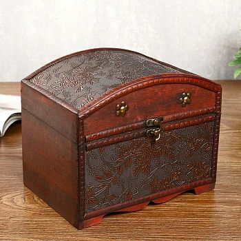 Шкатулка дерево состаренная "Цветение" сундучок 18,5х22х15,3 см