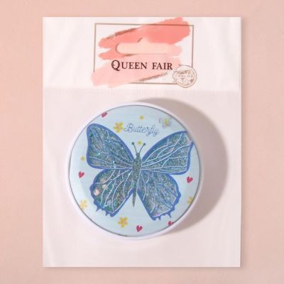 Зеркало складное «Переливашка бабочки», d 7 см, с увеличением, рисунок МИКС